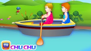 Row Row Row Your Boat Nursery Rhyme with Lyrics  Lullaby Songs for Babies by ChuChuTV [upl. by Aniras314]