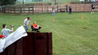 Blindfolded Wheelbarrow Racing at Hillbilly Olympics [upl. by Innattirb]