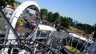 Looping Thunder front seat onride HD POV Oaks Amusement Park [upl. by Delogu738]