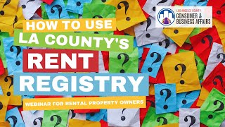 How to Use LA Countys Rent Registry  2022 [upl. by Filahk]