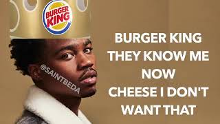 I’m in the drivethru of Burger King with lyrics [upl. by Ellenaj]