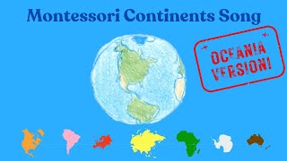 Montessori Continents Song  Oceania version  Early Childhood Geography  Music for Kids [upl. by Oyam]