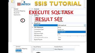 execute sql task result set  result sets in ssis  ssis tutorial part 39 [upl. by Kallista]