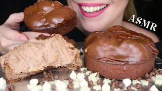 Salted Caramel ASMR chocolate cream pastry tart Mukbang bites only [upl. by Alveta]