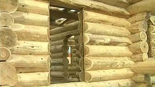 Building log cabin How to make window and door [upl. by Solracsiul998]