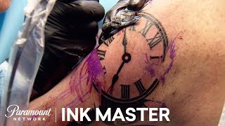 Clock Tattoo Challenge Elimination Official Highlight  Ink Master Grudge Match Season 11 [upl. by Etteiram]