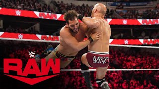 Tommaso Ciampa returns to help Johnny Gargano defeat Giovanni Vinci Raw highlights Oct 23 2023 [upl. by Oyr]