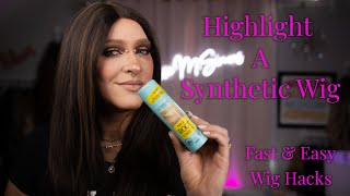 How To Highlight A Synthetic Wig  The MUST KNOW Synthetic Wig Hack [upl. by Ellivro]