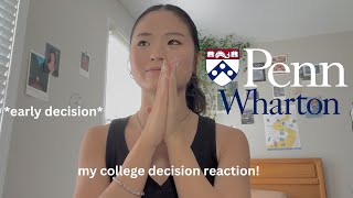 COLLEGE DECISION REACTION 2024 WhartonUPenn early decision [upl. by Nore]