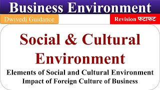 social and cultural environment elements of social and cultural environment business environment [upl. by Brenner]