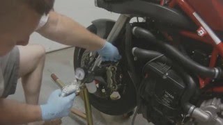 Ducati Front Brake Fluid Bleed 848 1098 1198 [upl. by Goles]