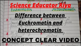 👉Difference between Euchromatin and Heterochromatin👈Hindi ExplanationWith NotesLearning made easy [upl. by Corel269]