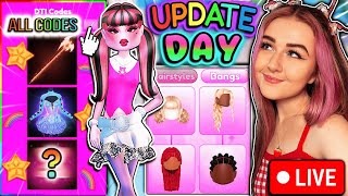 UPDATE DAY Finding All 3 CODES amp New HAIRS In Dress To Impress  Playing With Viewers  ROBLOX [upl. by Dun]