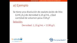 ¿Cómo calcular el volumen de una disolución [upl. by Euqcaj]