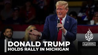 Trump holds rally in Michigan in first public event since apparent assassination attempt [upl. by Sharona721]