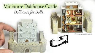 Miniature Dollhouse Castle  1144 scale craft tutorial [upl. by Drarej]