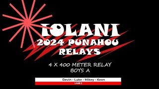 2024 Punahou Relays  4x400 Meter Relay Boys A [upl. by Ruenhcs]