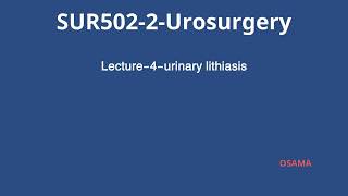 lecture4UrosursurgeryUrinary lithiasis [upl. by Atilegna635]