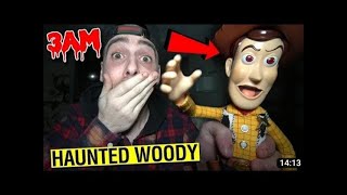 SCARY THIS HAUNTED TOY STORY WOODY COMES TO LIFE AT 3AM CAUGHT MOVING [upl. by Lipski]