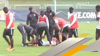 Keitas übles Revanchefoul sorgt für Trainingsabbruch bei RB Leipzig  SPORT1 [upl. by Nyret]