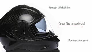 SMK Titan Carbon Full Face Helmet [upl. by Brosine]