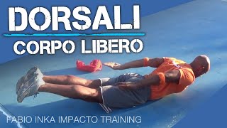 DORSALI ALLENAMENTO A CASA  CORPO LIBERO [upl. by Nosyrb340]