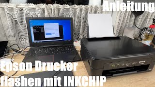 Epson Drucker befreien XP2100  XP2101  XP2105  XP211 flashen f Chiplose Patronen m INKCHIP [upl. by Lanza776]