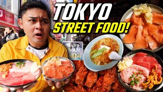 TOKYO Street Food Tour Ramen Sushi and Takoyaki Best JAPAN Street Food Tour [upl. by Dasi695]