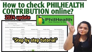 How to check PHILHEALTH CONTRIBUTION online 2024 update [upl. by Ainit]