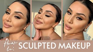 HOW TO DO SOFT MATTE SCULPTED EYES AND FACE MAKEUP  NINA UBHI [upl. by Arihay]