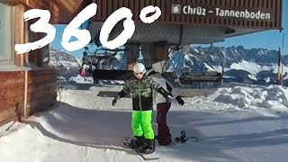 360° Flumserberg Chrüz  Chrüzpiste  Tannenboden blaue Piste 20 [upl. by Wina]