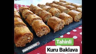 Hazır yufkadan haftalarca BAYATLAMAYAN TAHINLI KURU BAKLAVA✔Tadanlar hazır zannetti😍 [upl. by Notliw]