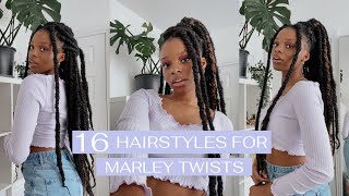 16 QUICK amp EASY WAYS TO STYLE MARLEY TWISTS [upl. by Jehius526]