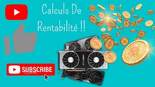 Calculs de la rentabilité des Cartes Graphiques GPU  rig de minage rentabilite matériel minage [upl. by Blanchard]