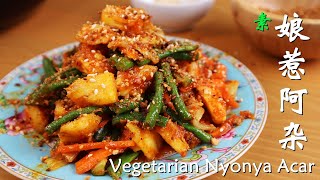 娘惹阿杂纯素酸辣开胃小吃 Homemade Vegetarian Acar Recipe [upl. by Sandor]