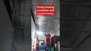 Fixing ceiling insulation and metal furring work carpenter [upl. by Ellehsem56]