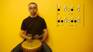 Djembe amp Cajón Lesson  01 Basic 44 rhythms [upl. by Ardnoik]