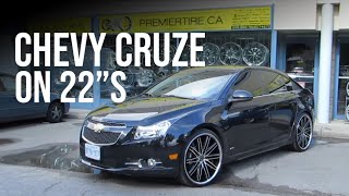 CHEVY CRUZE ON 22quot ASANTI RIMS  DONE BY PREMIERTIRECA 9058567467 [upl. by Yacov987]