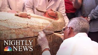 Egypt Opens Ancient Coffins To Find Perfectly Preserved Mummies  NBC Nightly News [upl. by Rowe677]