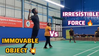 BATTLE OF SMASHES  IRRESISTIBLE FORCE 🔥 VS IMMOVABLE OBJECT 💥 BADMINTON TAMIL NADU [upl. by Gery]