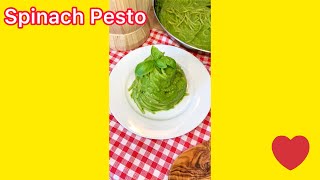 SPINACH PESTO SPAGHETTI super quick recipe shorts [upl. by Bentlee]