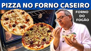 PIZZAS NO FORNO DOMÉSTICO  FÁCIL MELHOR RECEITA DO MUNDO FORMAS DE ALUMÍNIO OU PEDRA REFRATÁRIA [upl. by Ettesyl531]