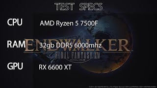 Final Fantasy XIV  Ryzen 5 7500F  RX 6600 XT  1080p Maximum to Laptop Standard  100 Render [upl. by Hajile260]