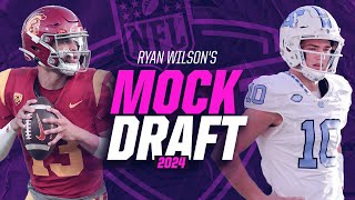 2024 NFL Mock Draft Commanders TRADE UP to No 1 overall for Caleb Williams  CBS Sports [upl. by Wolram]