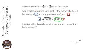 Repeated Percentages Compound Interest Formula Grade 5  OnMaths GCSE Maths Revision [upl. by Dub]