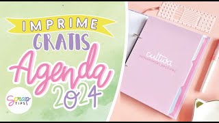 Cómo imprimir 🖨 Agenda 2024 🎀📒  Parte 1  Descarga archivo PDF GRATIS  SCRAPtips [upl. by Eesdnyl]