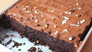 How To make Moist Chocolate tray bake  Chocolate Sheet Cake  Old School Chocolate Cake [upl. by Aicil595]