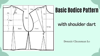 How to Draft a Basic Bodice Pattern with Shoulder Darts [upl. by Godart]