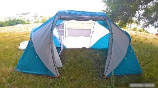 Quechua Arpenaz Family 42  First time Partial Tent Setup for 4 people 2 bedrooms [upl. by Armando403]