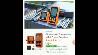 Wireless Meat Thermometer With 4 Probes Remote Cooking Thermometer By TEMOLA shorts [upl. by Nosila]